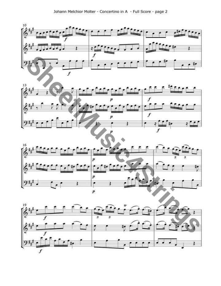 Molter J. - Concertino in A Major MWV 10.33 Mvt. 1 (2 Violins and Cello Trio) - Trios