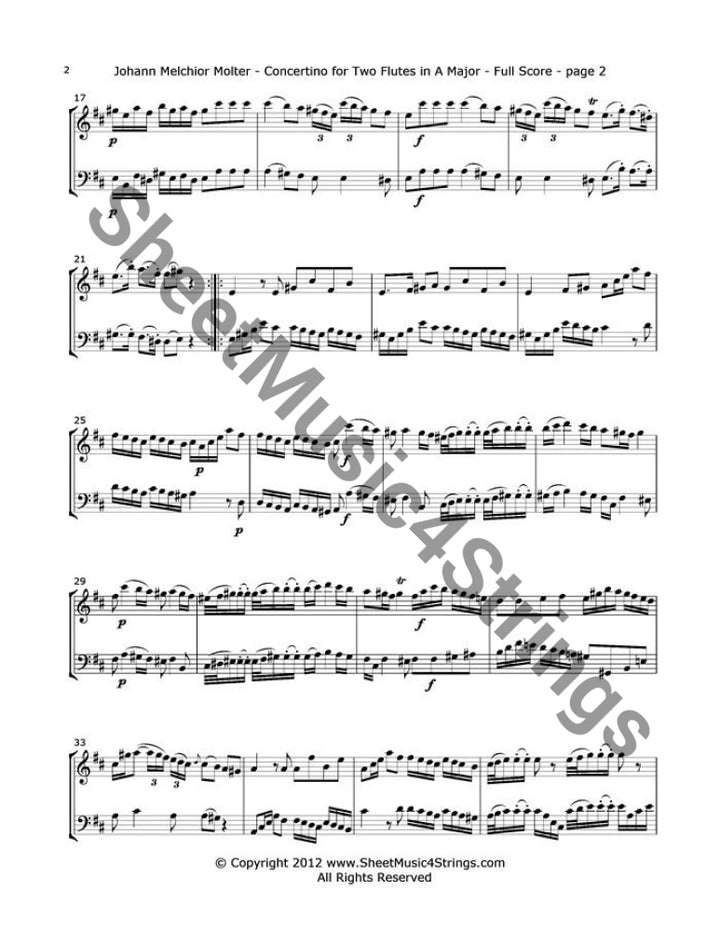 Molter J. - Concertino In A Mvt. 1(Violin And Cello Duo) Duos