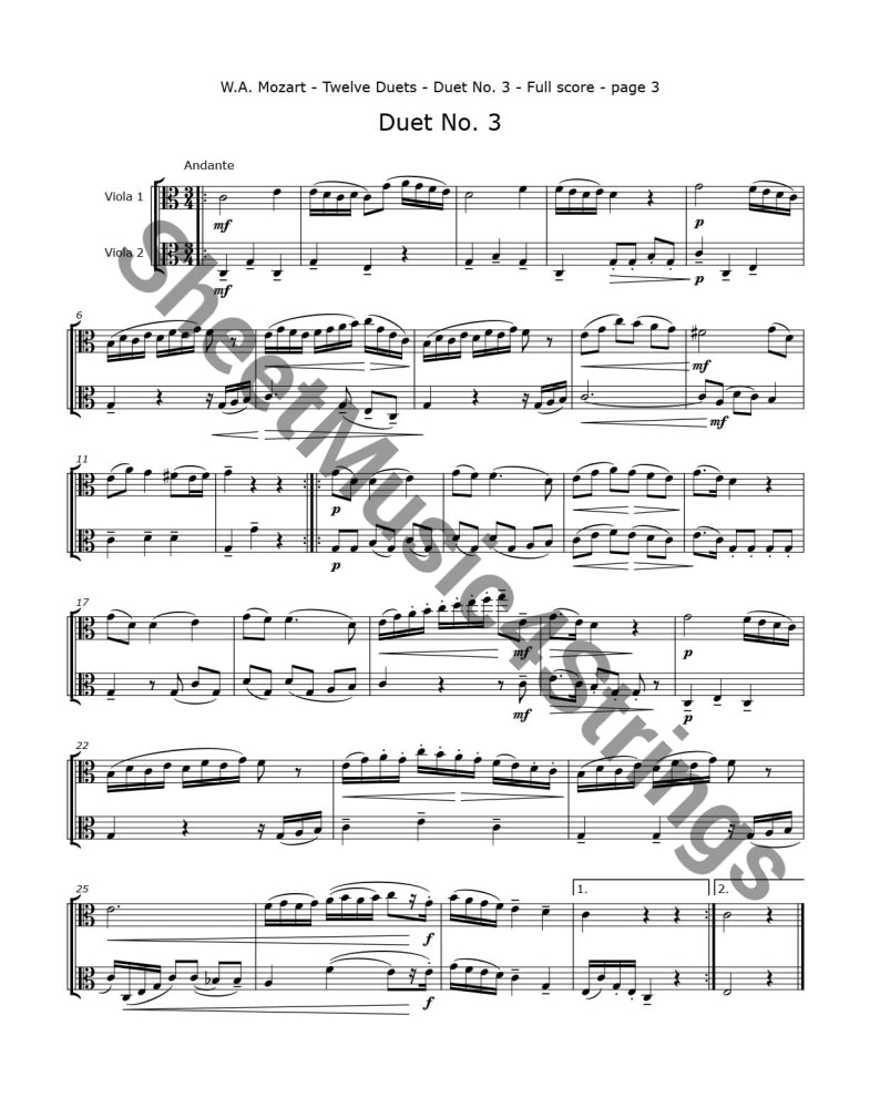 Mozart W.a. -12 Duos For Two Violas K.487