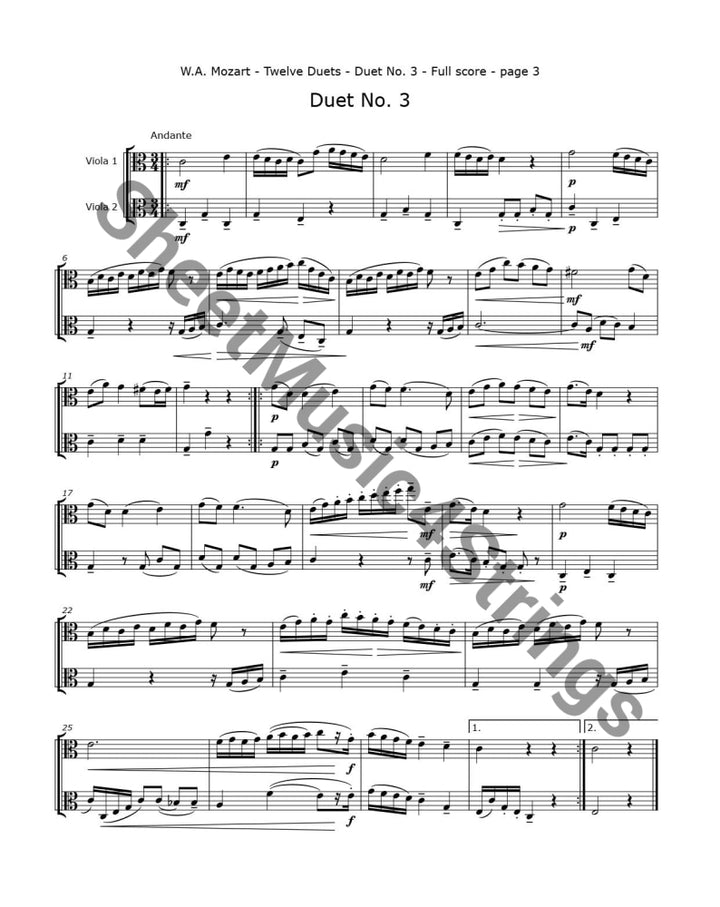 Mozart W.a. -12 Duos For Two Violas K.487