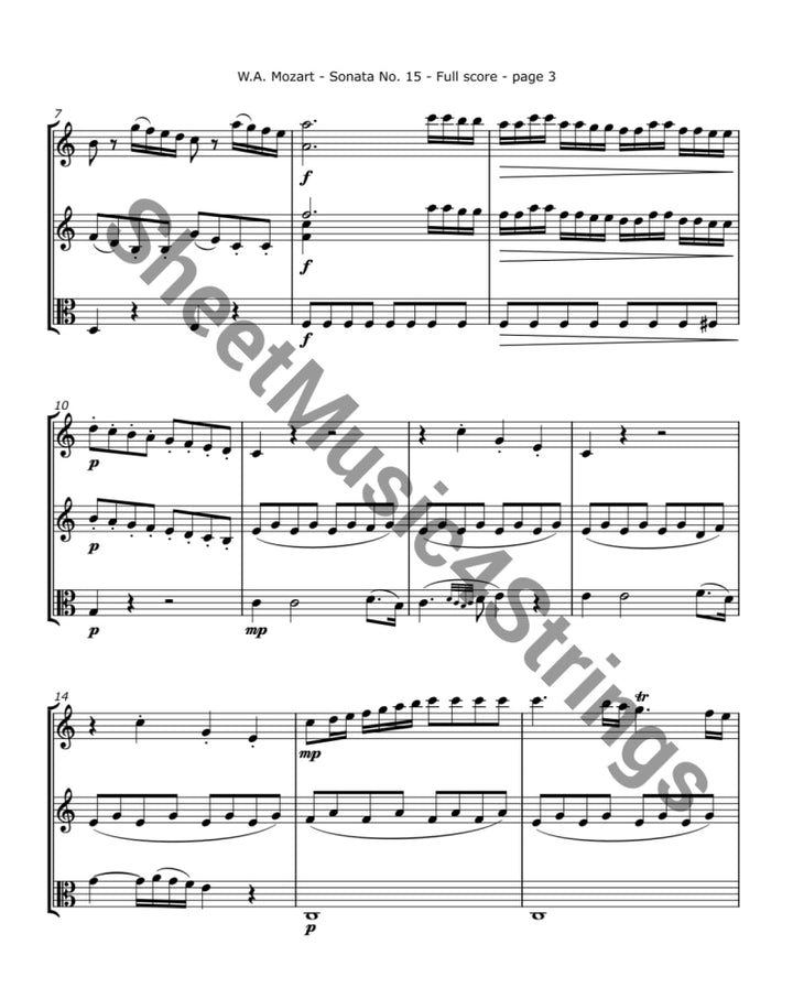 Mozart W.A. - Church Sonata No. 15 K. 336 (Two Violins and Viola) Trios