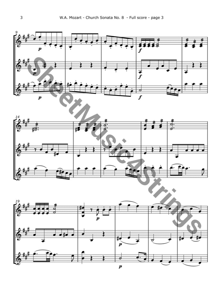 Mozart W.A. - Church Sonata No. 8 K. 225 (Three Violins) Trios