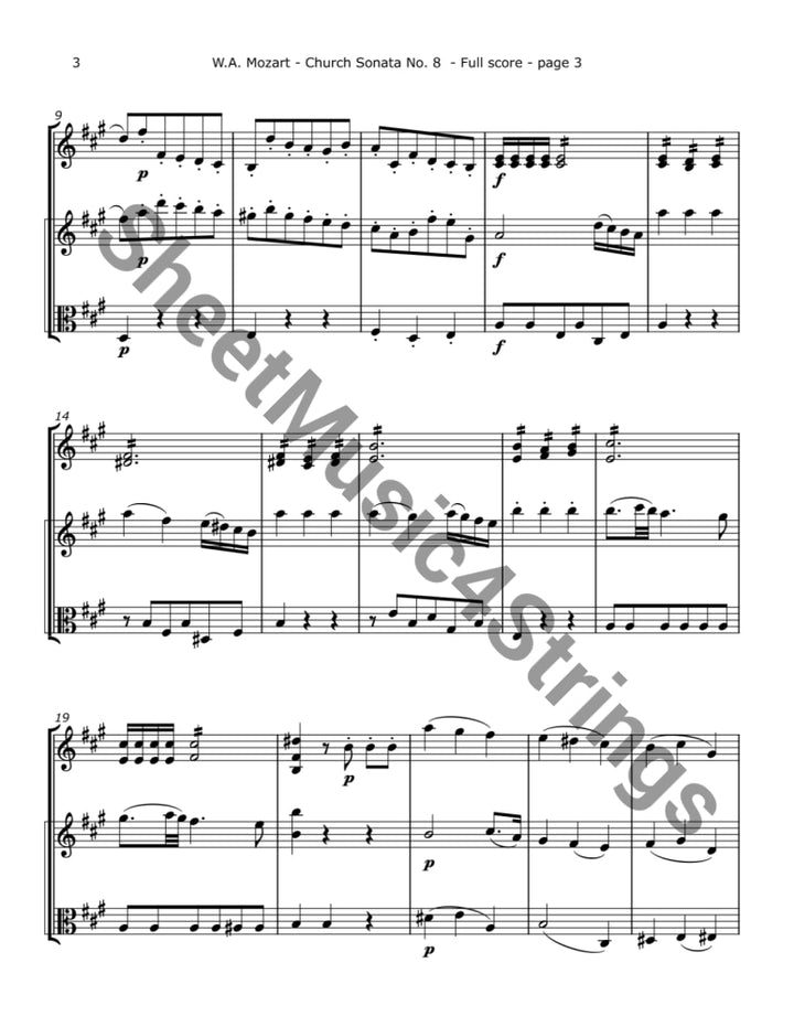 Mozart W.A. - Church Sonata No.8 K. 225 (Two Violins and Viola) Trios