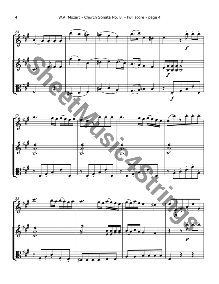 Mozart W.A. - Church Sonata No.8 K. 225 (Two Violins and Viola) Trios