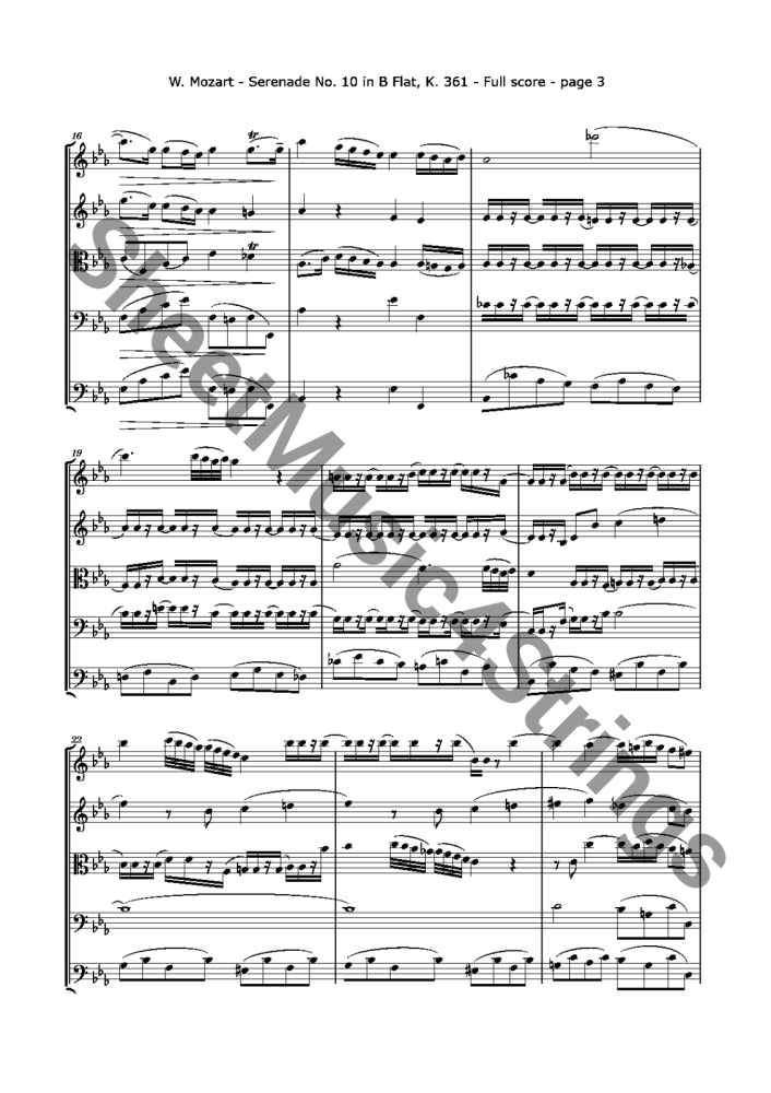 Mozart W.a. - Serenade No. 10 K. 361 Movement 3 (String Quintet)
