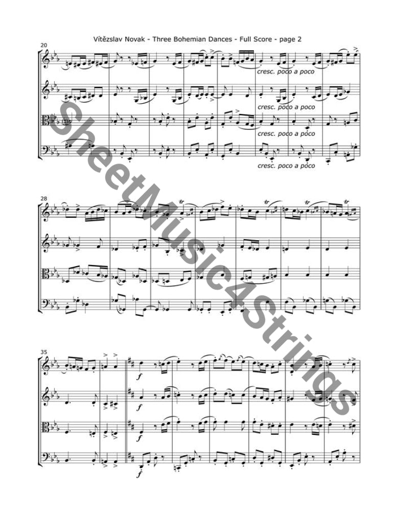 Novak Vítězslav - Bohemian Dances No.1 (String Quartet) - Quartets