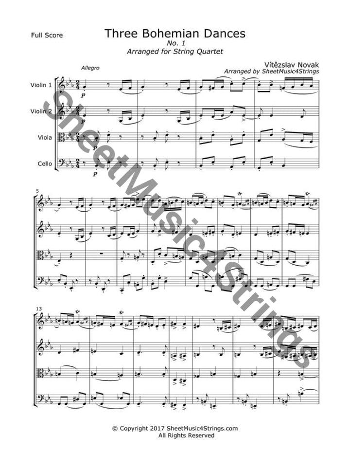 Novák Three Bohemian Dances No. 1 sheet music