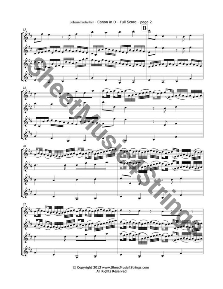 Pachelbel J. - Canon In D (Four Violins) Quartets