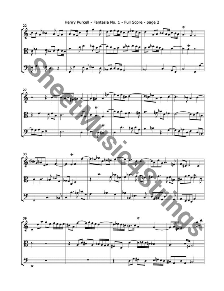 Purcell H. - Fantasia No. 1 (Violin Viola and Cello Trio) - Trios