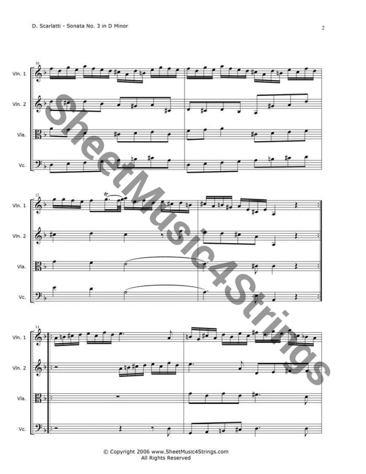 Scarlatti Sonata No. 3 (Quartet) - Quartets