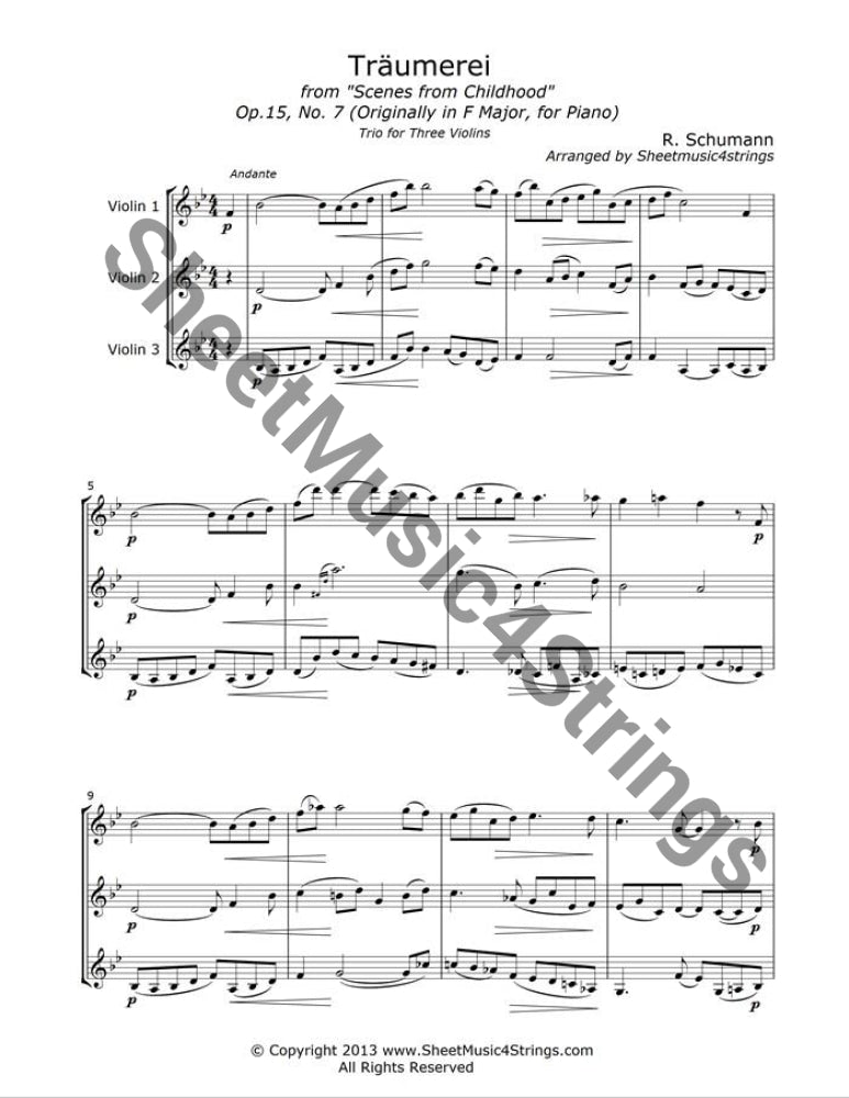 Schumann R. - Traumeri (Trio For Three Violins) Trios