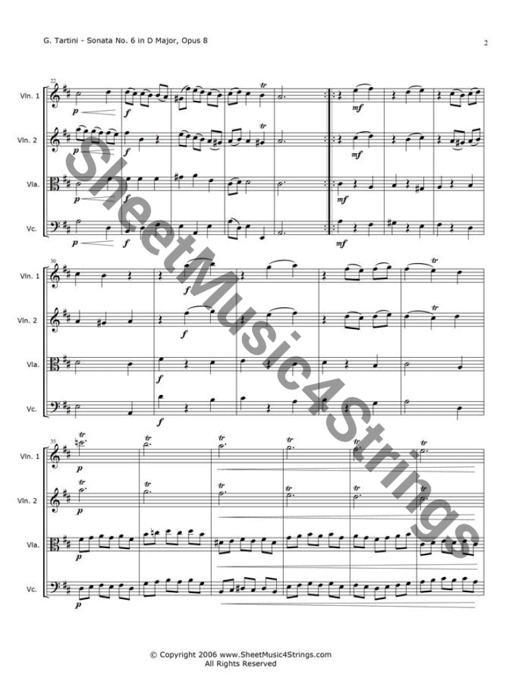 Tartini Sonata No. 6 (Quartet) - Quartets