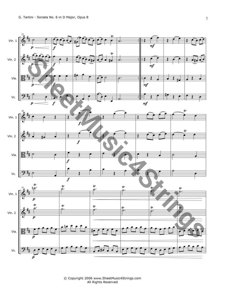 Tartini Sonata No. 6 (Quartet) - Quartets