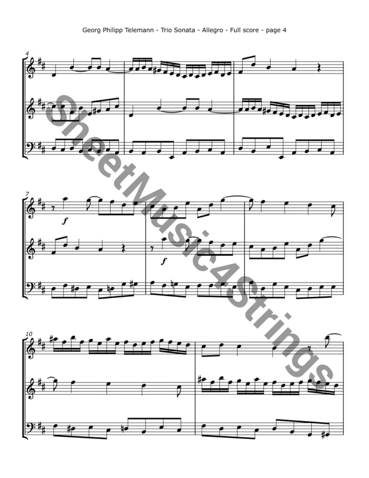 Telemann G. - Trio Sonata TWV 42:D12 (Two Violins and Cello) Trios