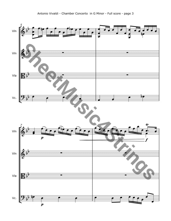 Vivaldi A. - Chamber Concerto RV 107 (String Quartet) Quartets