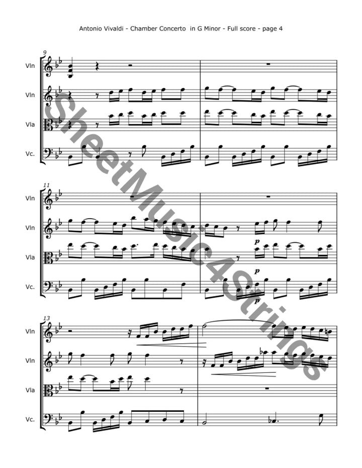 Vivaldi A. - Chamber Concerto RV 107 (String Quartet) Quartets