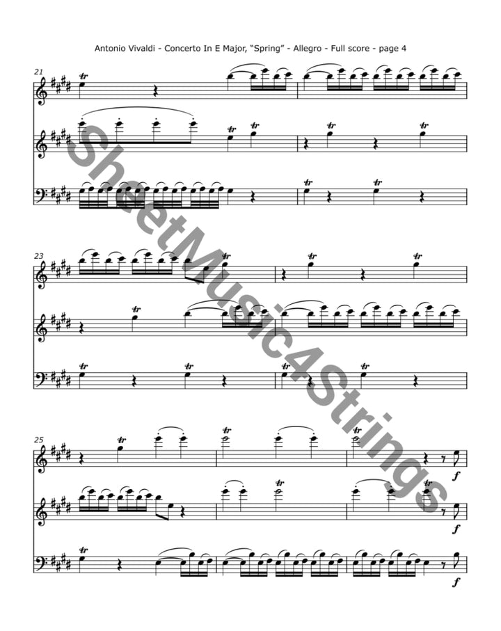 Vivaldi A. - Concerto in E Major ’Spring’ (Two Violins and Cello) Trios