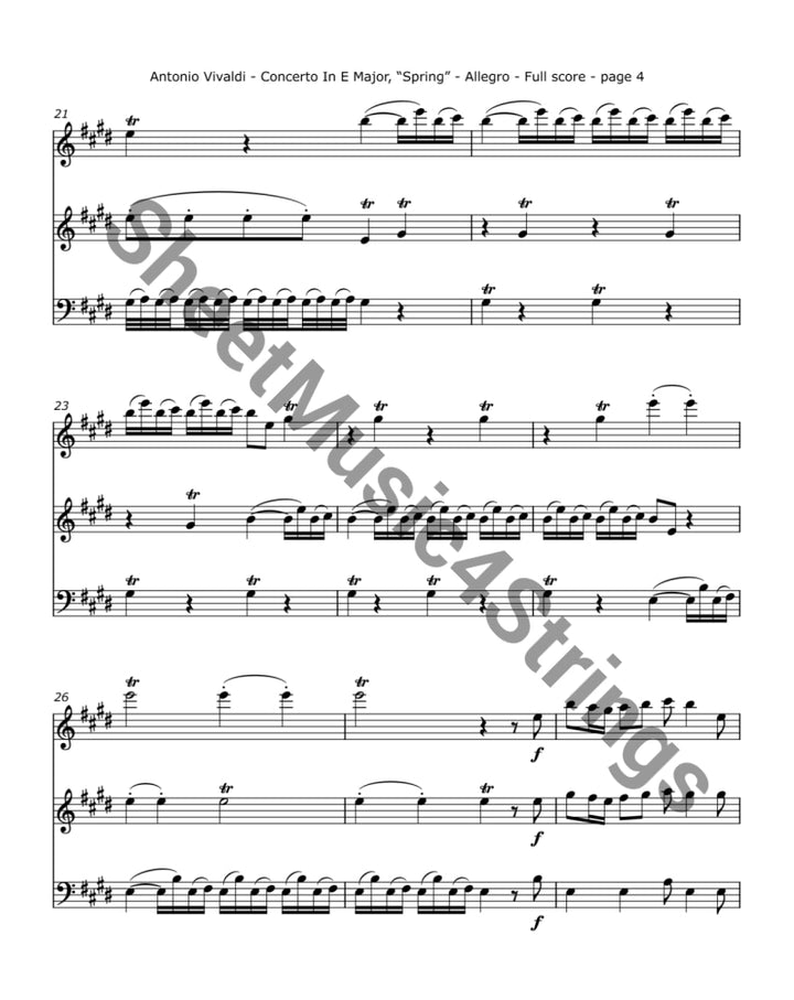 Vivaldi, A. - Concerto in E Major ’Spring’ (Violin Viola and Cello) (Copy) Trios