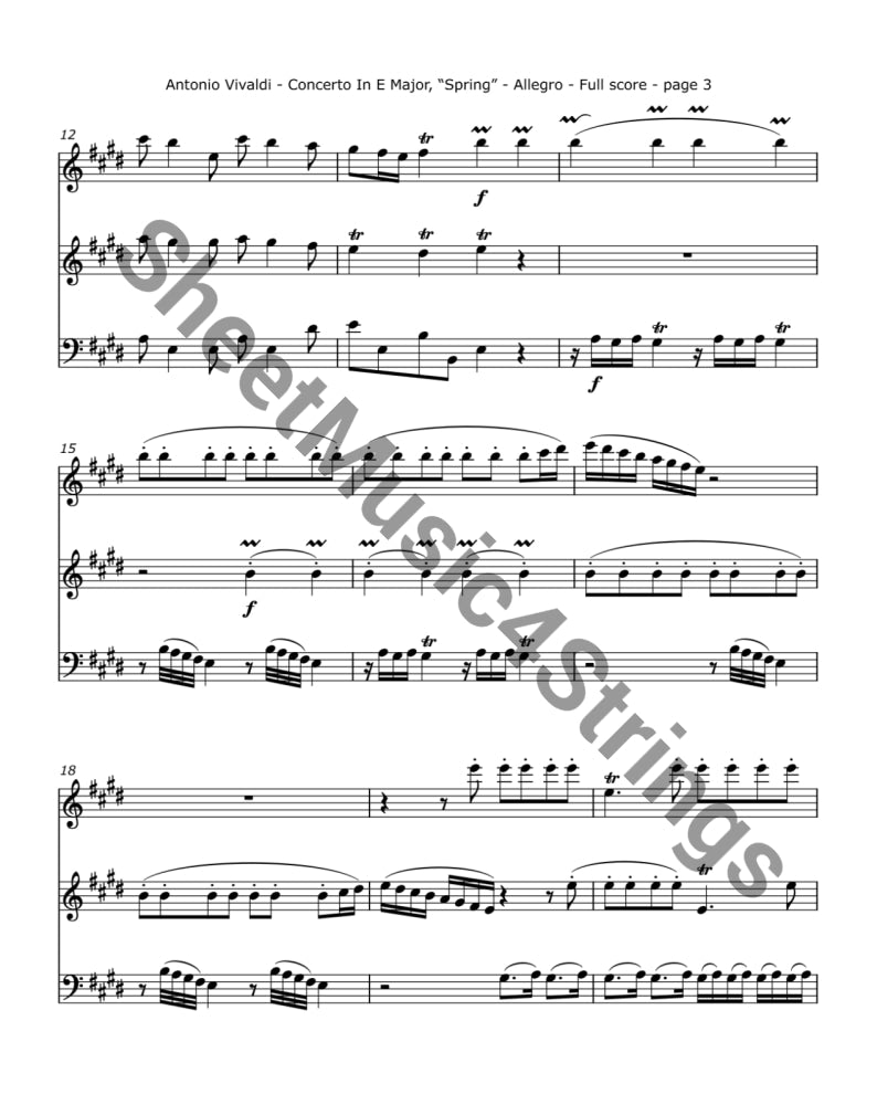 Vivaldi, A. - Concerto in E Major ’Spring’ (Violin Viola and Cello) (Copy) Trios