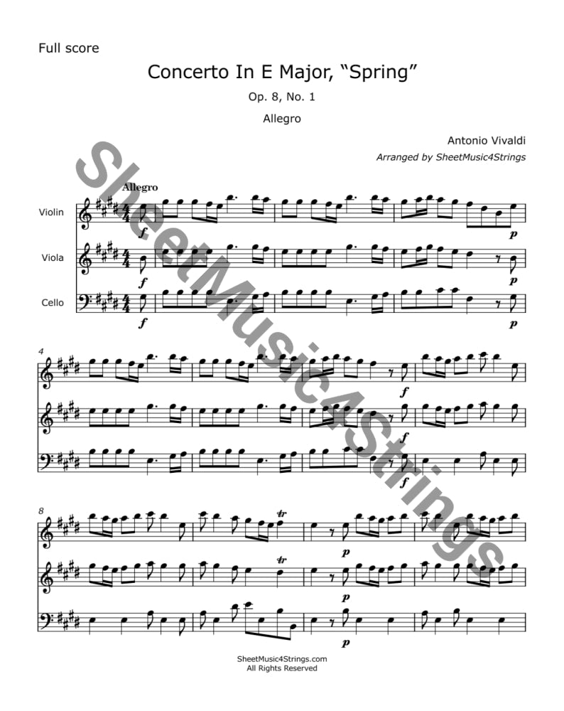 Vivaldi, A. - Concerto in E Major ’Spring’ (Violin Viola and Cello) (Copy) Trios