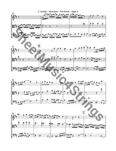 Arresti F. - Ricercare (Violin Viola And Cello Trio) Trios
