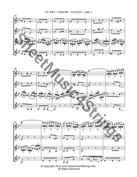 Bach J.s. - Pastorale In F Mvt. 3 (Four Violins) Quartets