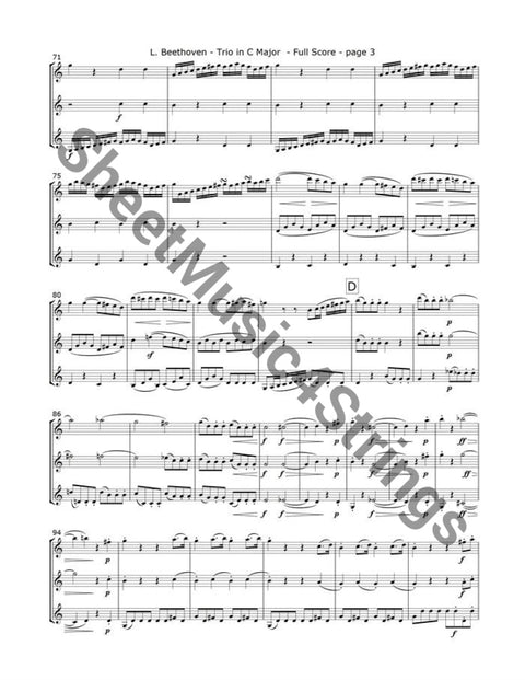 Beethoven L. - Trio In C Op. 87 Mvt. 1 (3 Violins) Trios