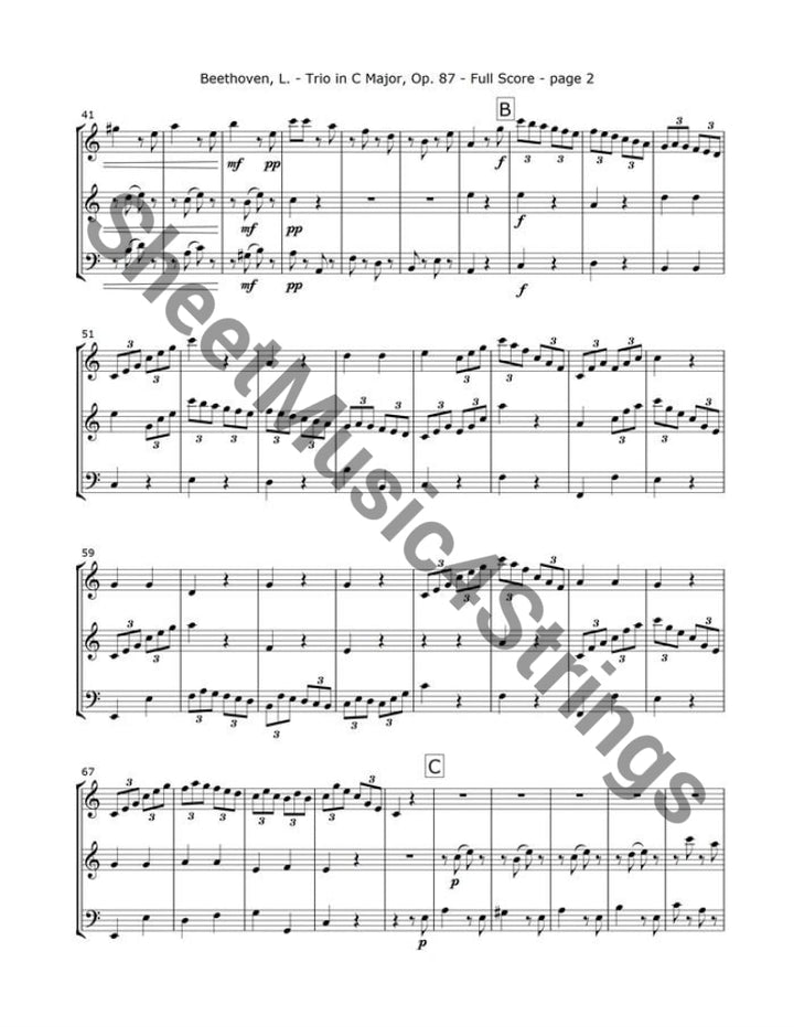 Beethoven L. - Trio In C Op. 87 Mvt. 4 (2 Violins Cello) Trios