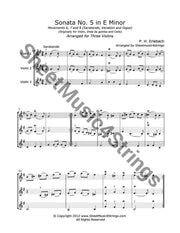 Erlebach P. - Sonata No. 5 In E Minor Mvts. 6 7 8 (3 Violins) Trios