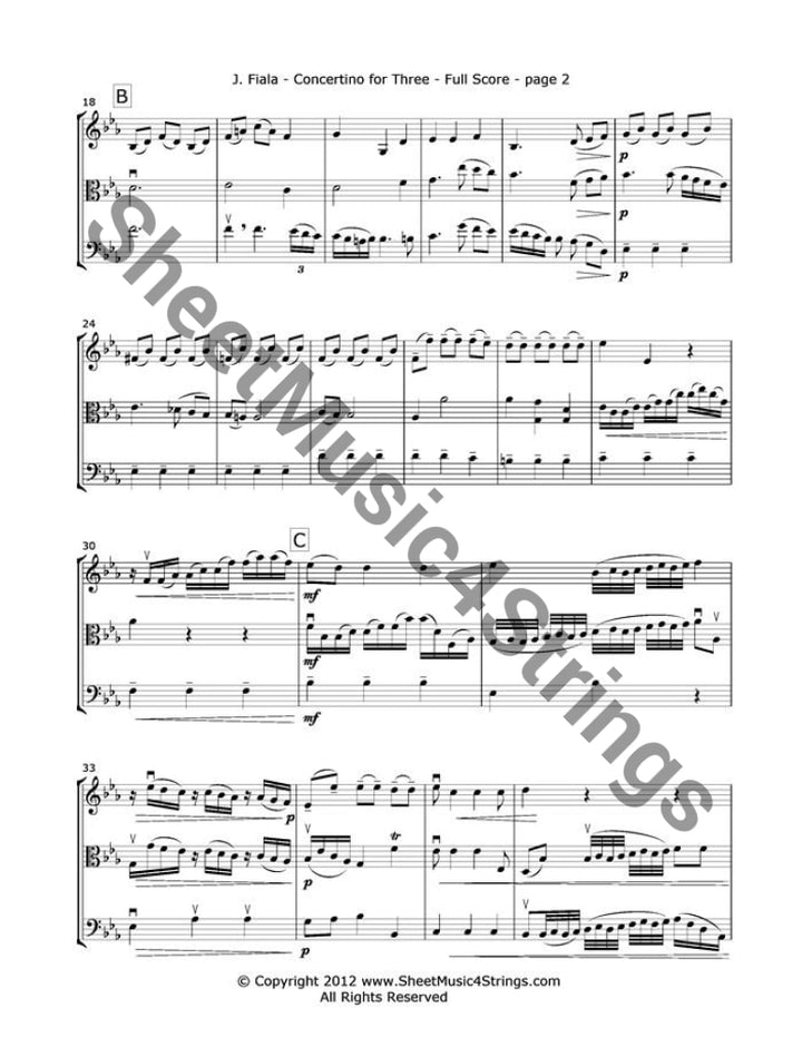Fiala J. - Concertino For 3 (Violin Viola And Cello) Trios