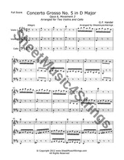 Handel G. - Concerto Grosso In D Major Mvt. 3 (2 Violins And Cello Trio) Trios