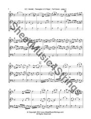 Handel G. - Passaglia In D Major (Two Violins And Cello) Trios