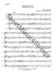 Janequin C. - Chanson No. 8 (4 Violins) Quartets