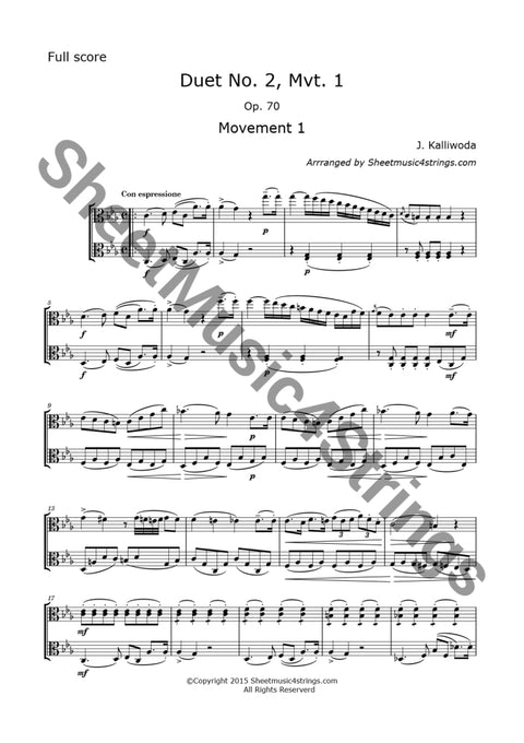 Kalliwoda J. - Duo No. 2 Mvt. 1 Op. 70 (Viola Duo) Duos