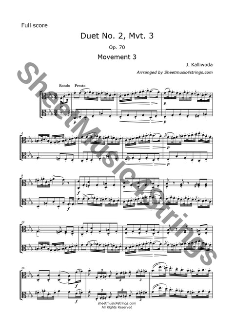 Kalliwoda J. - Duo No. 2 Mvt. 3 Op. 70 (Viola Duo) Duos