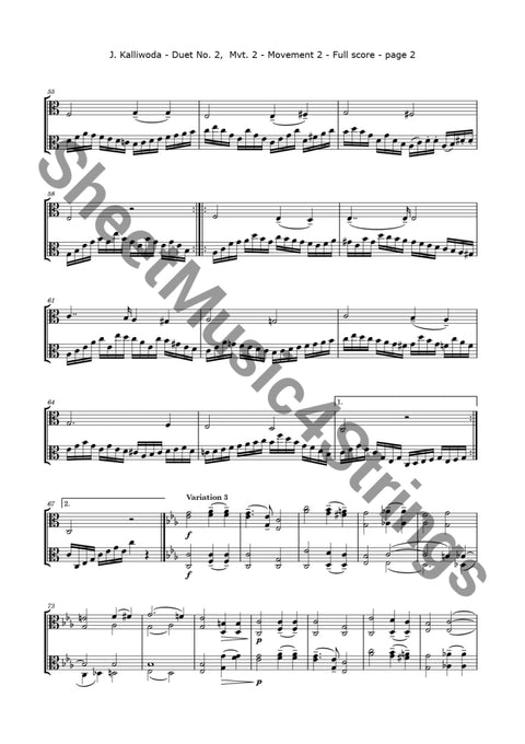 Kalliwoda J. - Duo No. 2 Mvt. Op. 70 (Viola Duo) Duos