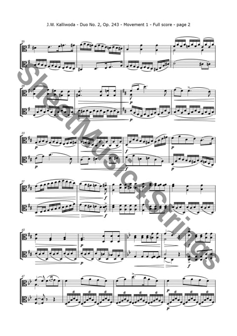 Kalliwoda J. - Duo No. 2 Op. 243 (All Mvts.) For Two Violas Sheet Music