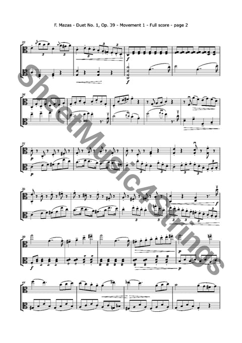 Mazas F. - Duet No. 1 Op. 39 (Viola Duo) Sheet Music