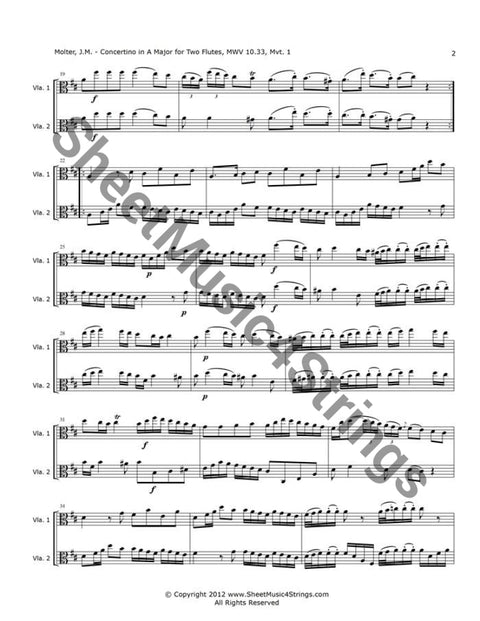 Molter J. - Concertino In A Major Mwv 10.33 Mvt. 1 (Violin Duo) Duos