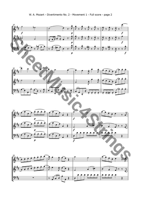 Mozart W.a. - Divertimento No. 2 K. 229 (2 Violins And Cello) Trios