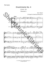 Mozart W.a. - Divertimento No. 4 Kv. 229 (3 Violins) Trios