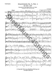 Mozart W.a. - Divertimento No. 5 Mvt. 1 (Violin Viola And Cello) Trios