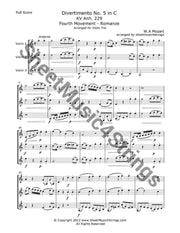Mozart W.a. - Divertimento No. 5 Mvt. 4 (3 Violins) Trios