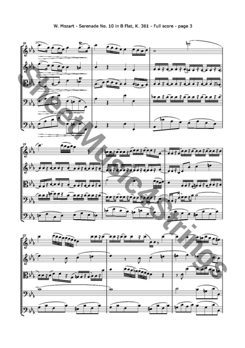 Mozart W.a. - Serenade No. 10 K. 361 Movement 3 (String Quintet)