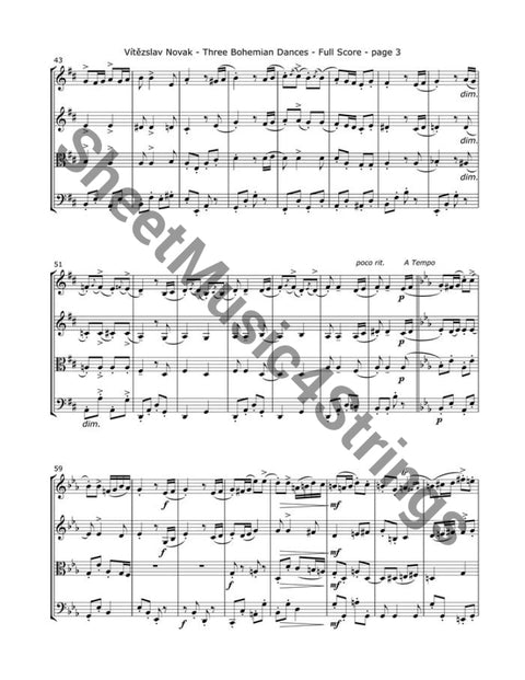 Novak Vítzslav - Bohemian Dances No.1 (String Quartet)