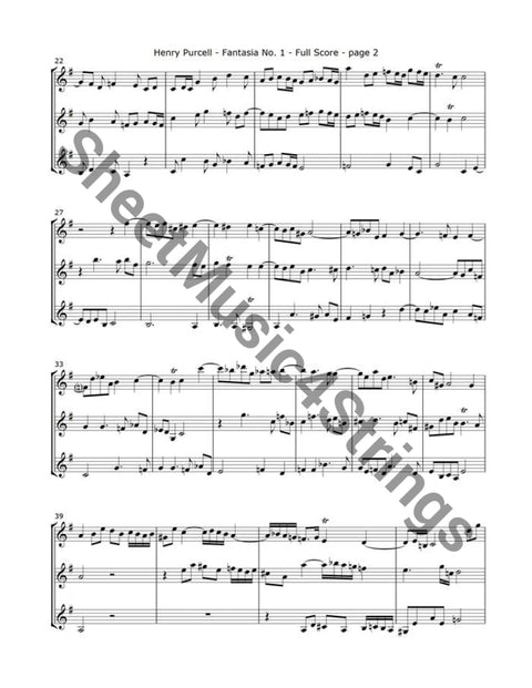 Purcell H. - Fantasia No. 1 (3 Violins) Trios