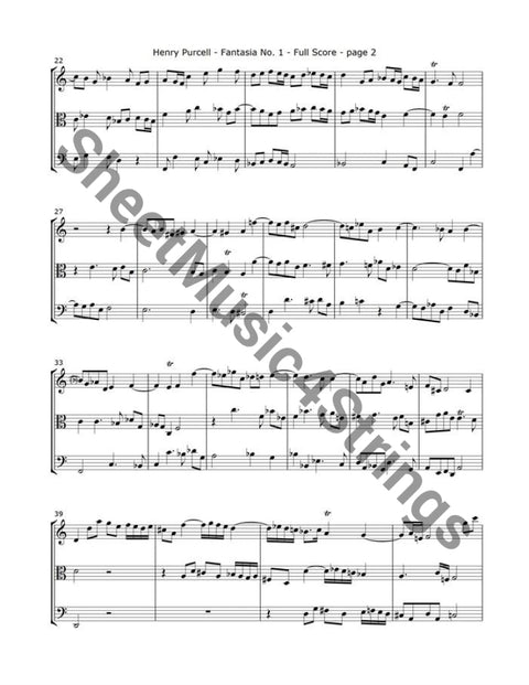 Purcell H. - Fantasia No. 1 (Violin Viola And Cello Trio) Trios