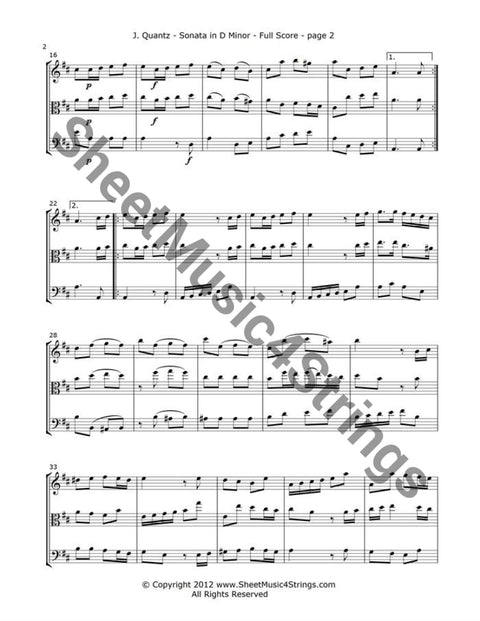 Quantz J. - Sonata In D Major Mvt. 1 (Violin Viola And Cello) Trios