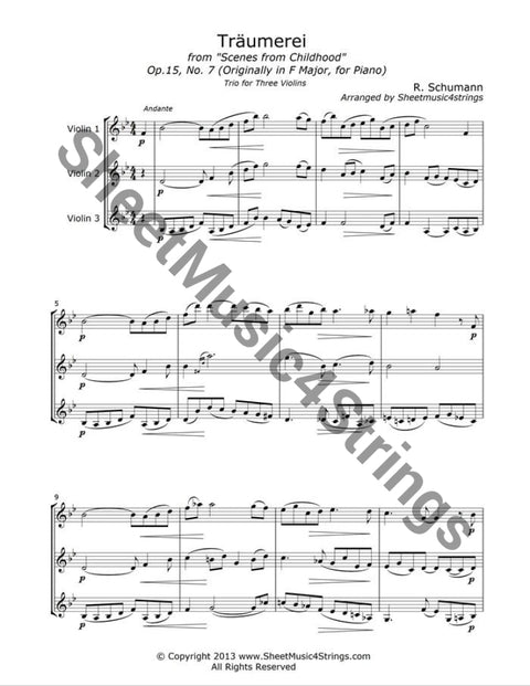 Schumann R. - Traumeri (Trio For Three Violins) Trios