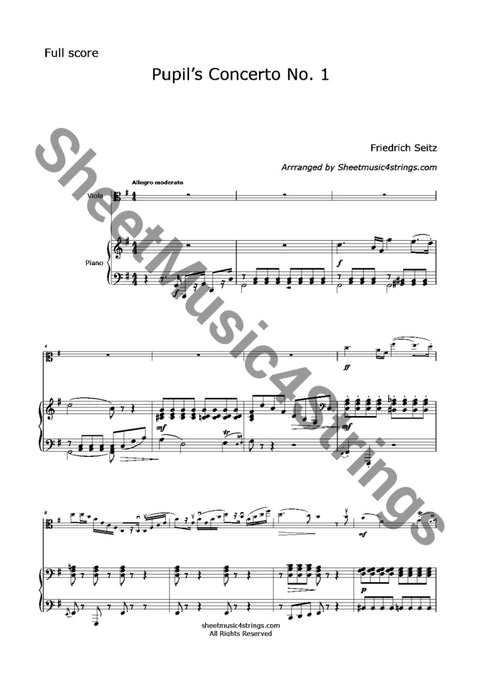 Seitz F. - Pupils Concerto No. 1 (Arranged For Viola And Piano) Arts &amp; Entertainment